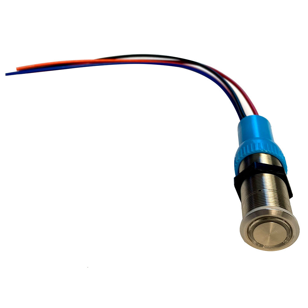 Bluewater 19mm Push Button Switch  OffOnOn Double Momentary Contact  BlueGreenRed LED  4 Lead 905721234