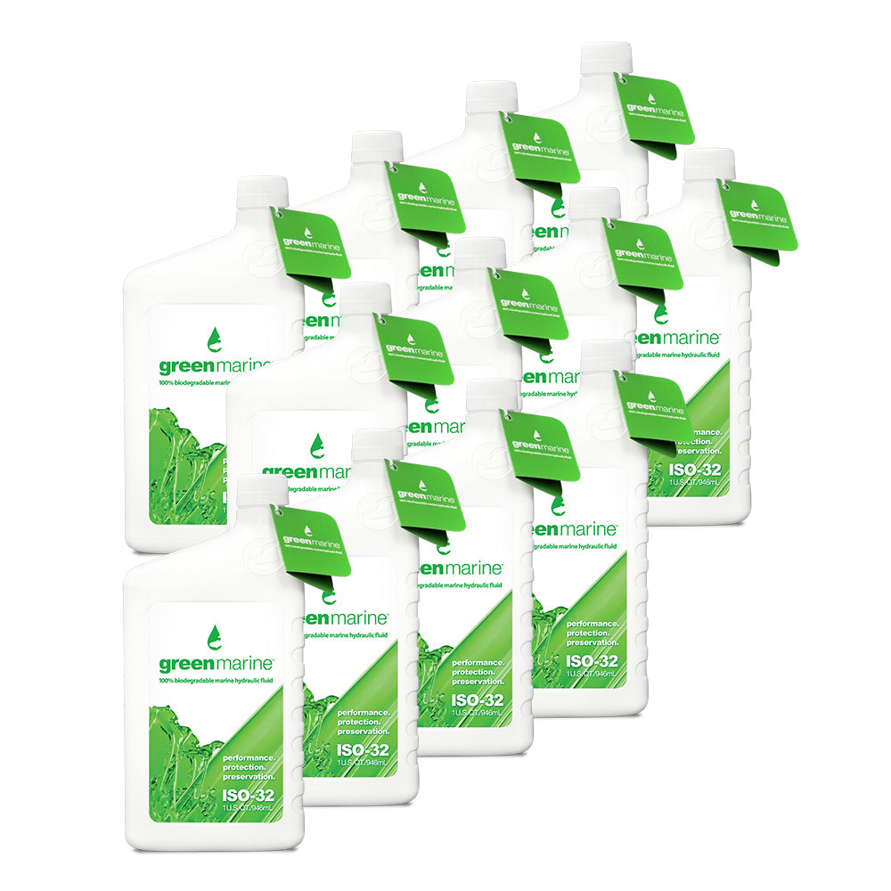 PowerPole Green Marine ISO32 Hydraulic Fluid Case 12 OneQuart Bottles GMISO32CASEF