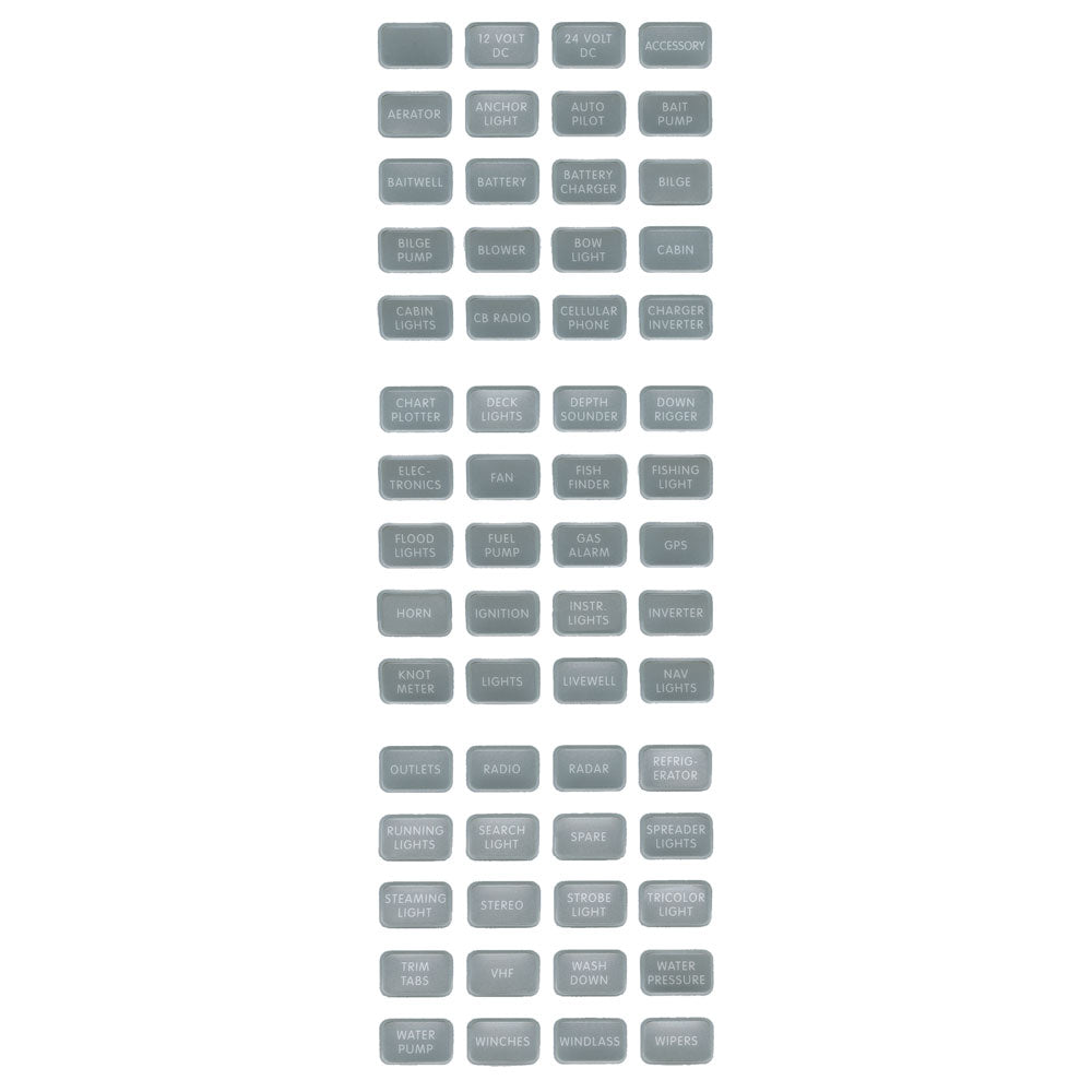 Blue Sea 8217 Grey Small Format Label Kit  60 Labels 8217