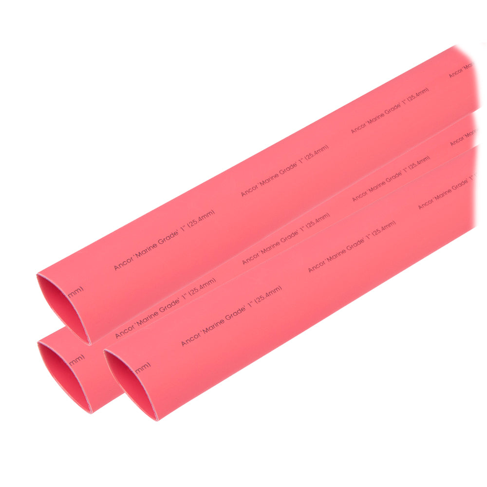 Ancor Heat Shrink Tubing 1 x 3  Red  3 Pieces 307603